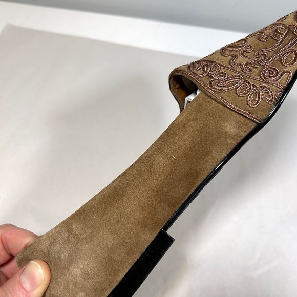 Mootsies Tootsies Suede‎ Almond Toe Flat Shoes Womens 8 Tan - Picture 6 of 10